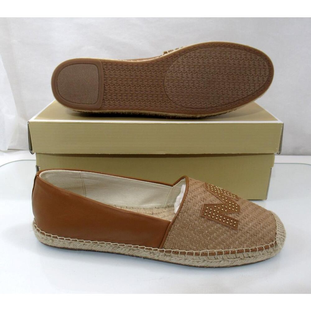 Michael Kors Kendrick Toe Cap Espadrille Flat Shoes MK Natural / Acorn Size 9.5 - Picture 7 of 7